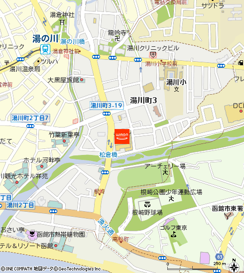 イオン湯川店付近の地図